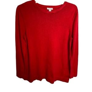J. Jill Red Long-Sleeve Knit Top